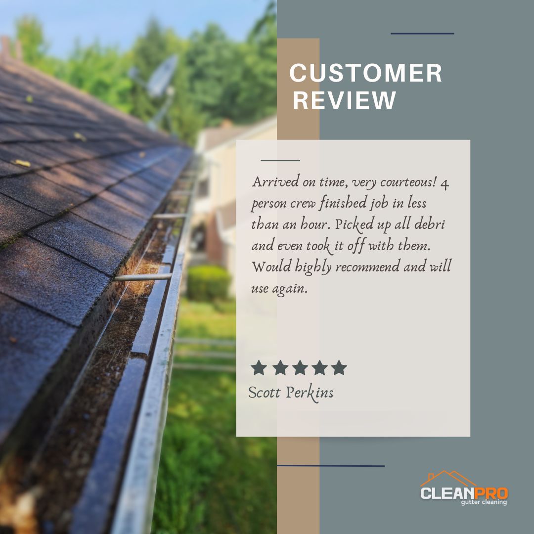 Scott from Jacksonville, FL gives us a 5 star review for a recent gutter cleaning service.