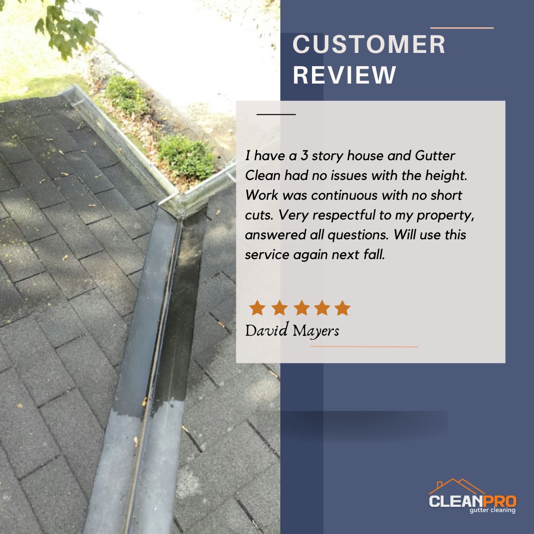 David From Lilburn, GA gives us a 5 star review for a recent gutter cleaning service.