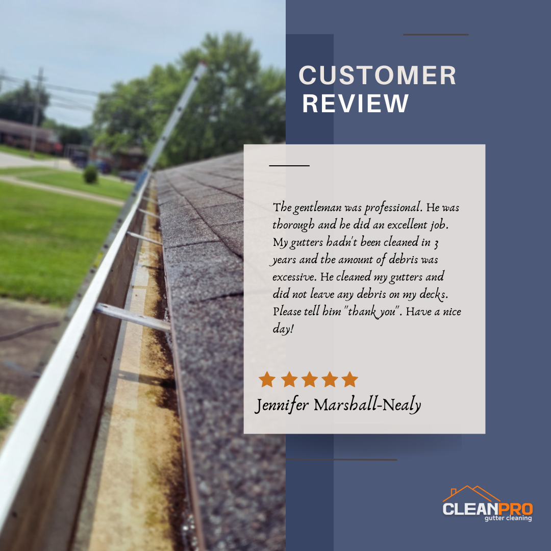 Jennifer from Ann Arbor, MI gives us a 5 star review for a recent gutter cleaning service.