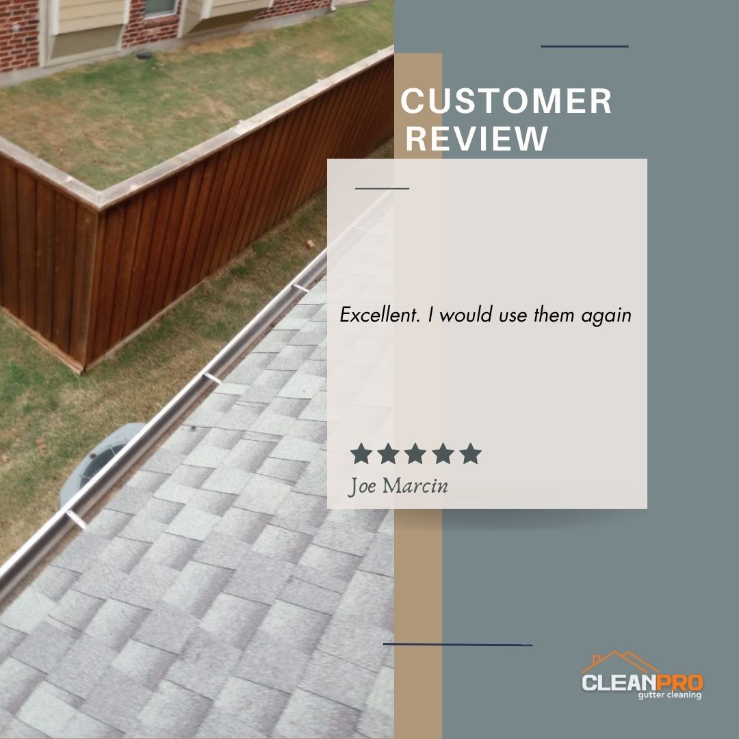 Joe From New Albany, IN gives us a 5 star review for a recent gutter cleaning service.
