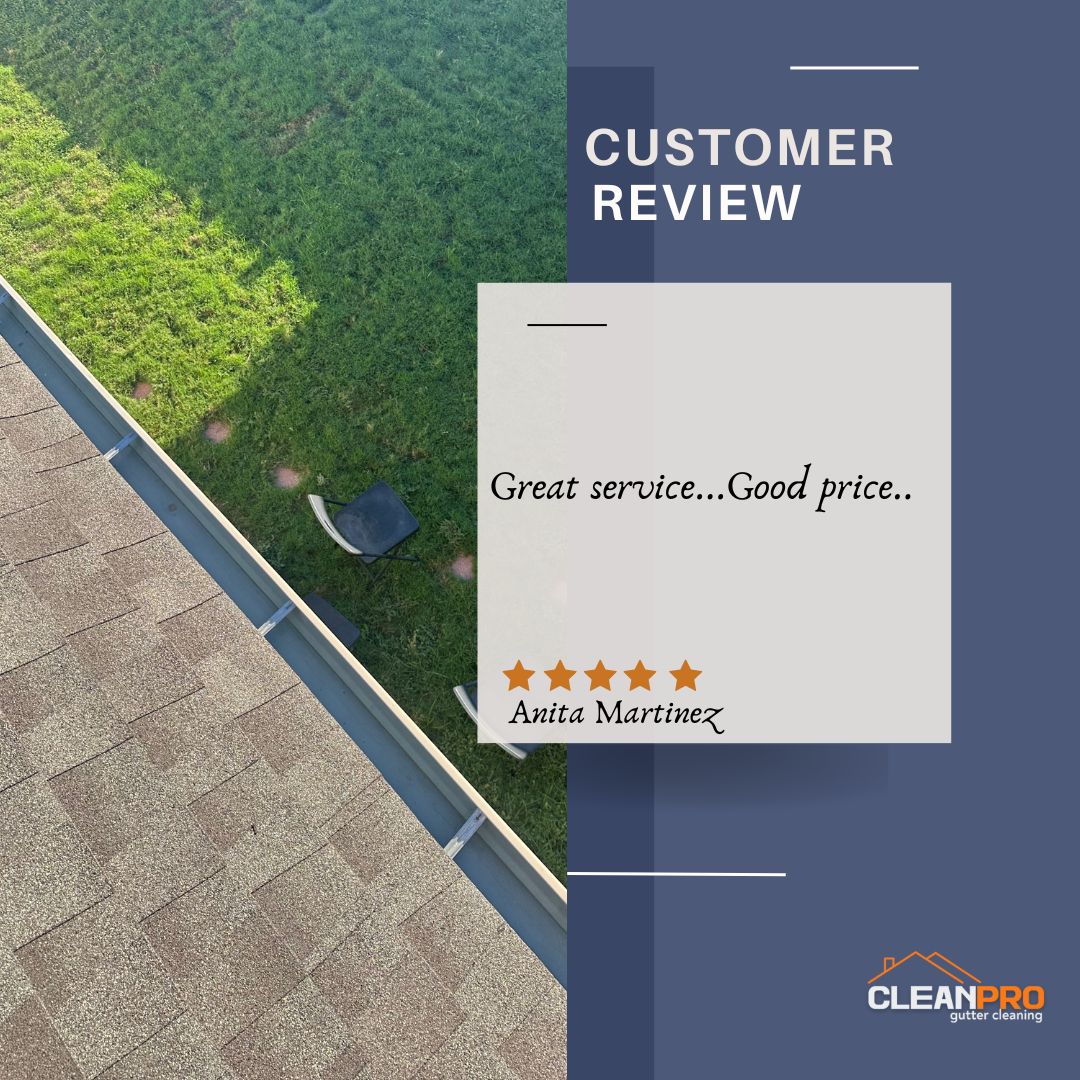 Anita in Houston, TX gives us a 5 star review for a recent gutter cleaning service.