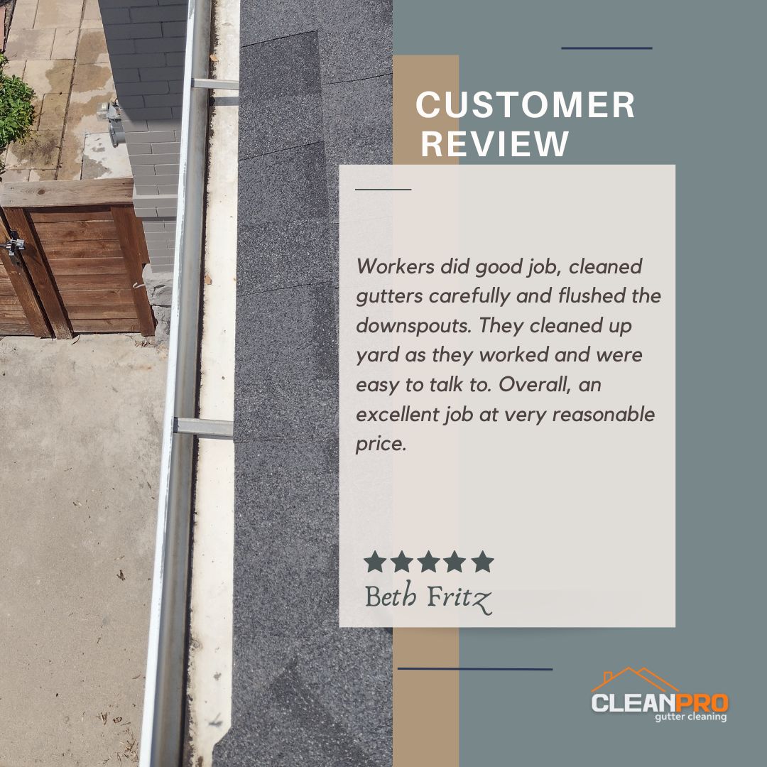 Beth from Philadelphia, PA gives us a 5 star review for a recent gutter cleaning service.