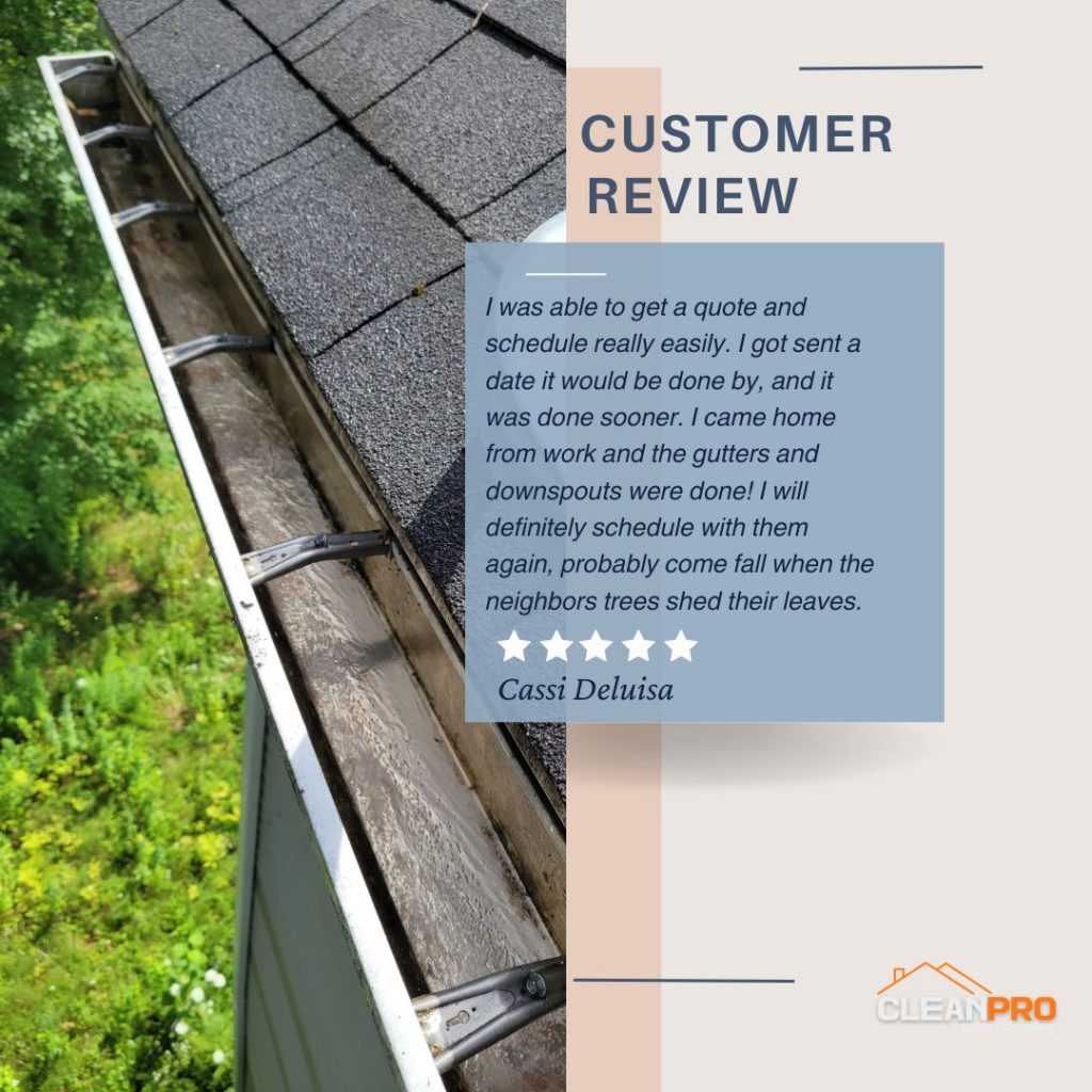 Cassi in Richmond, VA gives us a 5 star review for a recent gutter cleaning service.