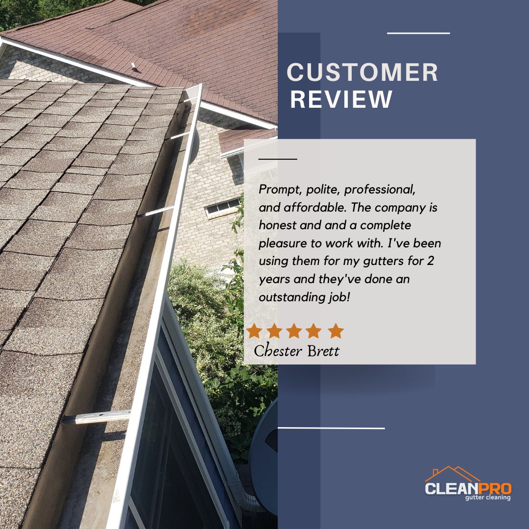 Chester from Greenville, NC gives us a 5 star review for a recent gutter cleaning service.