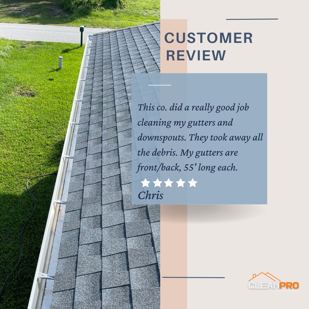 Chris from Orlando, FL gives us a 5 star review for a recent gutter cleaning service.
