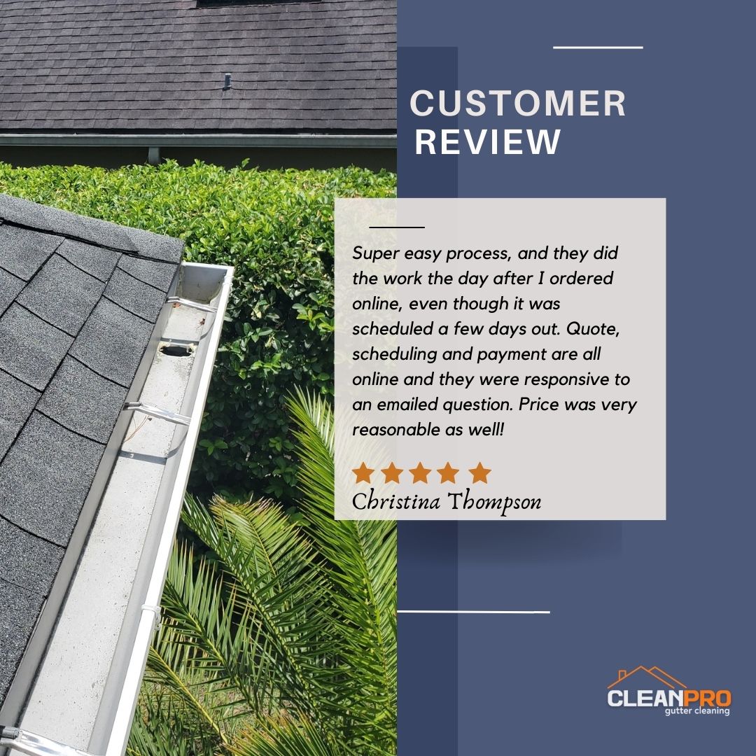 Christina from Chattanooga, TN gives us a 5 star review for a recent gutter cleaning service.