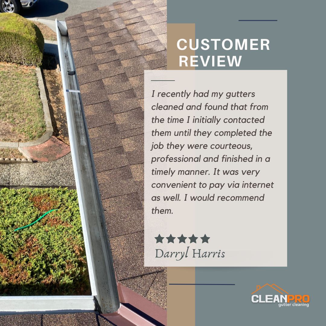 Darryl from Dayton, OH gives us a 5 star review for a recent gutter cleaning service.