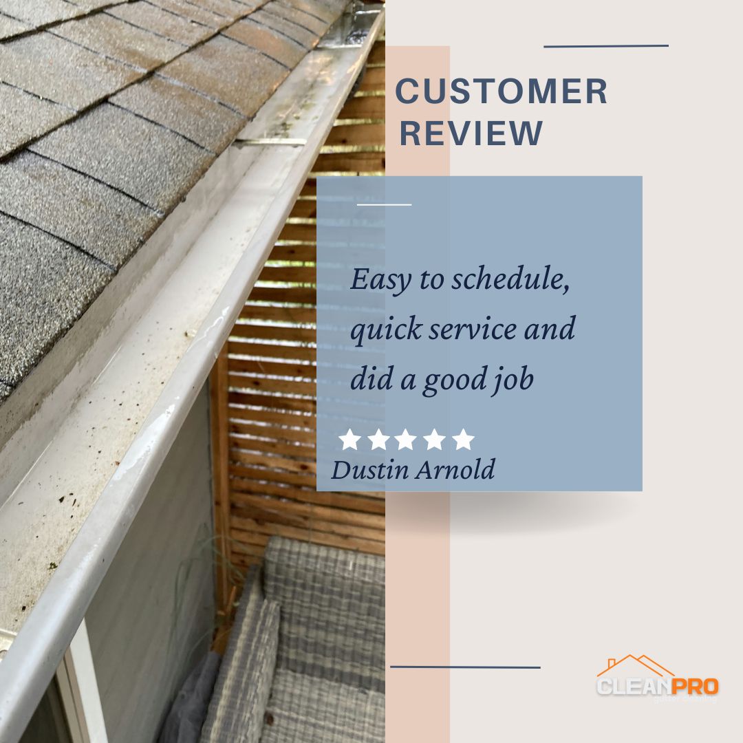 Dustin from Indianapolis, IN gives us a 5 star review for a recent gutter cleaning service.