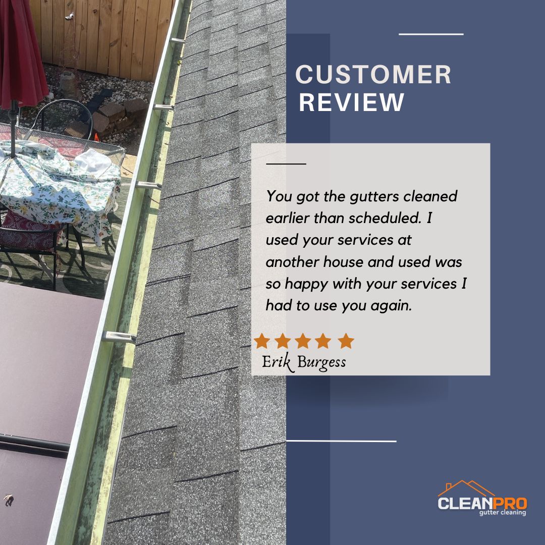 Erik in Kennesaw, GA gives us a 5 star review for a recent gutter cleaning service.