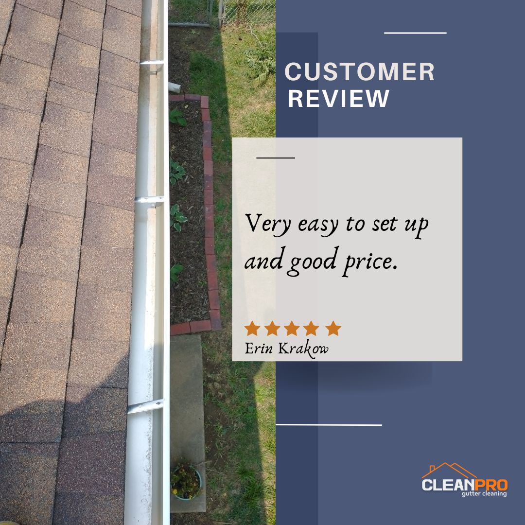 Erin Krakow from Sarasota, FL gives us a 5 star review for a recent gutter cleaning service.