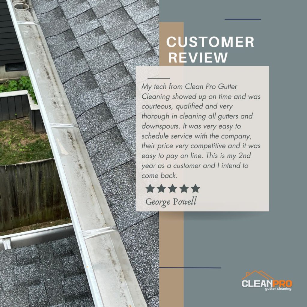 George  from Richmond, VA gives us a 5 star review for a recent gutter cleaning service.