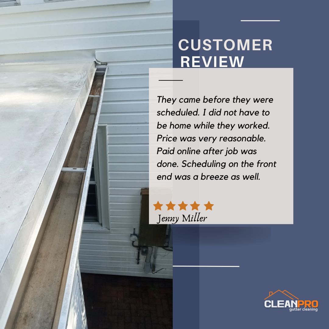 Jenny Miller from Richmond, VA gives us a 5 star review for a recent gutter cleaning service.