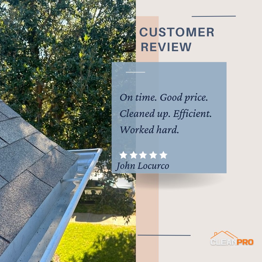 John from Houston, TX gives us a 5 star review for a recent gutter cleaning service.