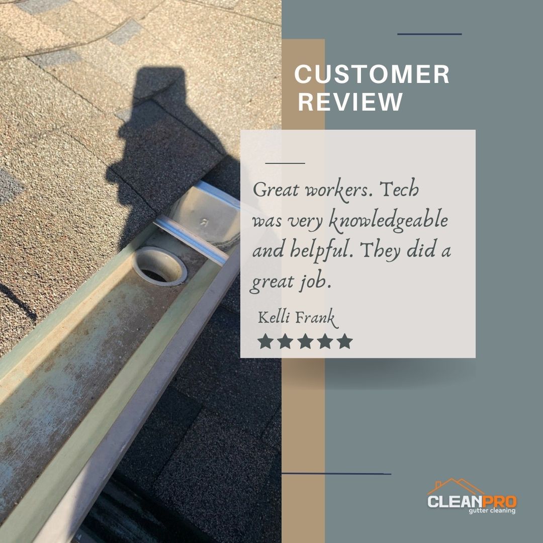 Kelli from Dallas, TX gives us a 5 star review for a recent gutter cleaning service.