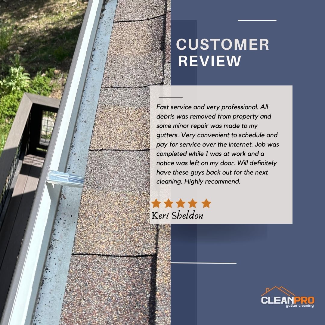Keri from Durham, NC gives us a 5 star review for a recent gutter cleaning service.