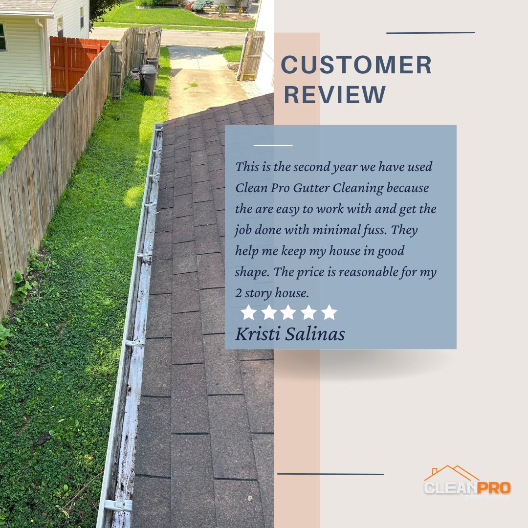 Kristi from Columbia, MO gives us a 5 star review for a recent gutter cleaning service.