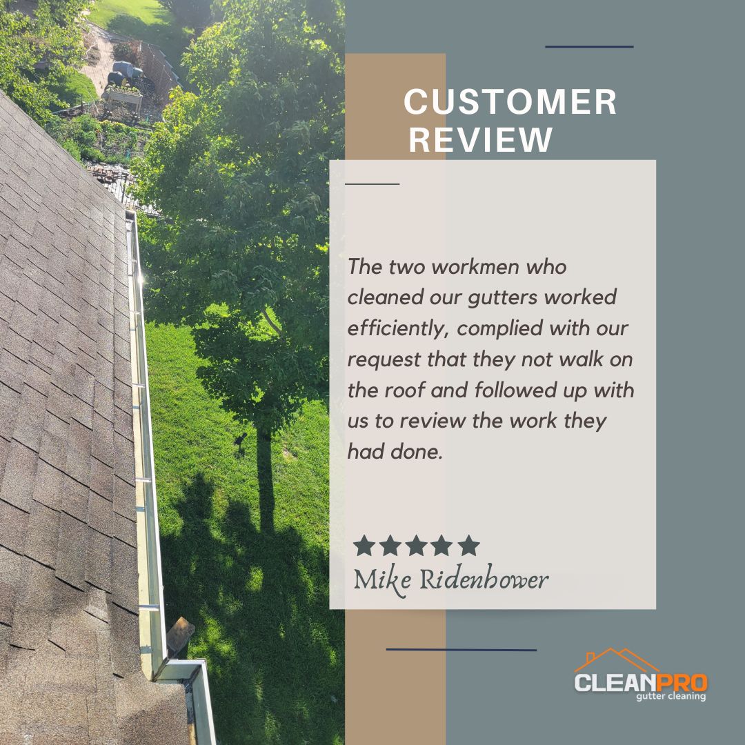 Mike from St Louis, MO gives us a 5 star review for a recent gutter cleaning service.