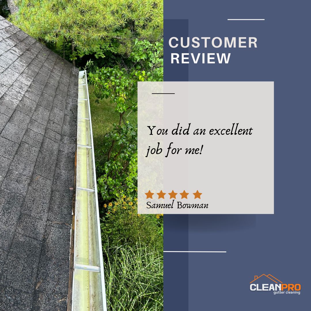 Samuel from Nashville, TN gives us a 5 star review for a recent gutter cleaning service.