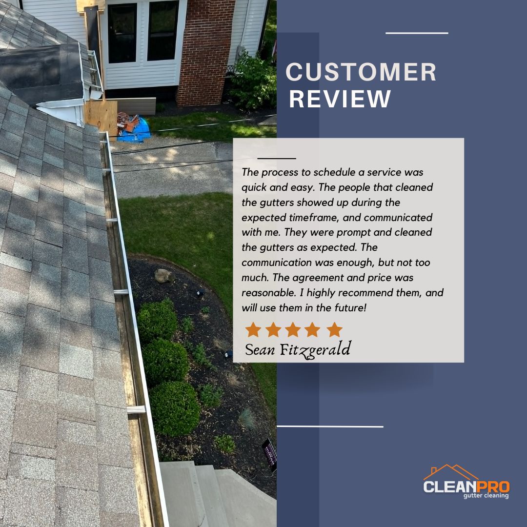 Sean from Cleveland, OH gives us a 5 star review for a recent gutter cleaning service.
