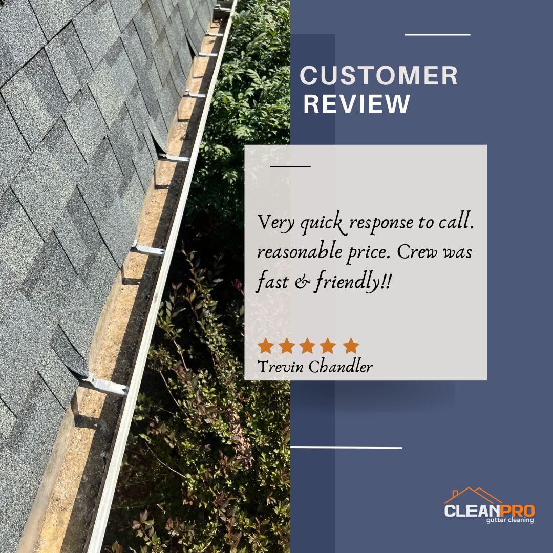 Trevin  from Springfield, MO gives us a 5 star review for a recent gutter cleaning service.