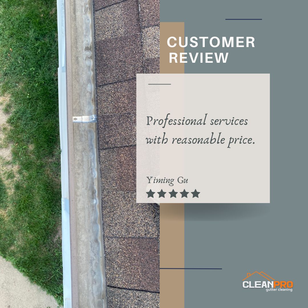 Yiming from Spokane, WA gives us a 5 star review for a recent gutter cleaning service.
