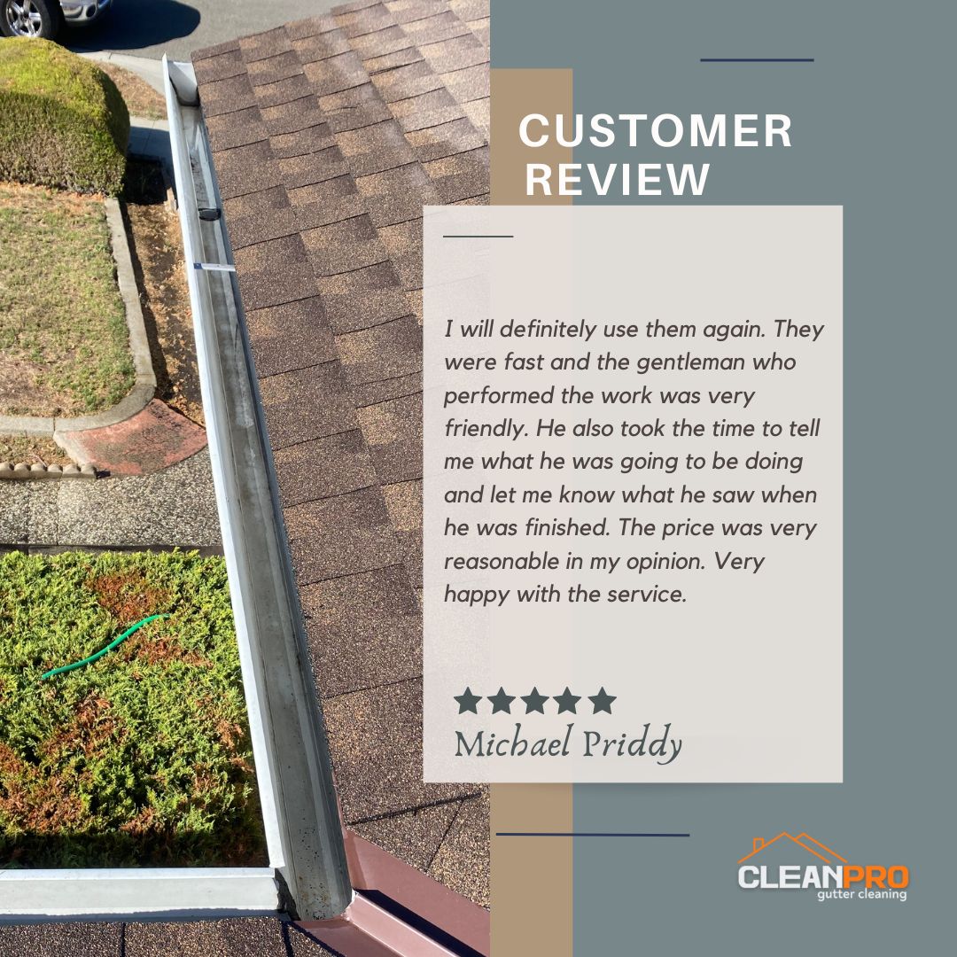 Michael from Tulsa, OK gives us a 5 star review for a recent gutter cleaning service.