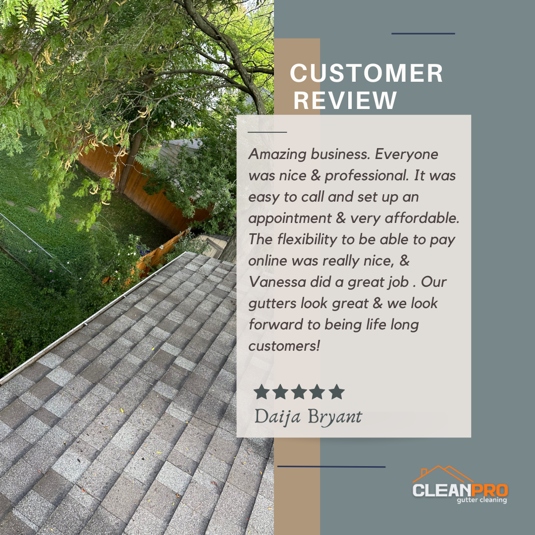 Daija from Franklin, TN gives us a 5 star review for a recent gutter cleaning service.