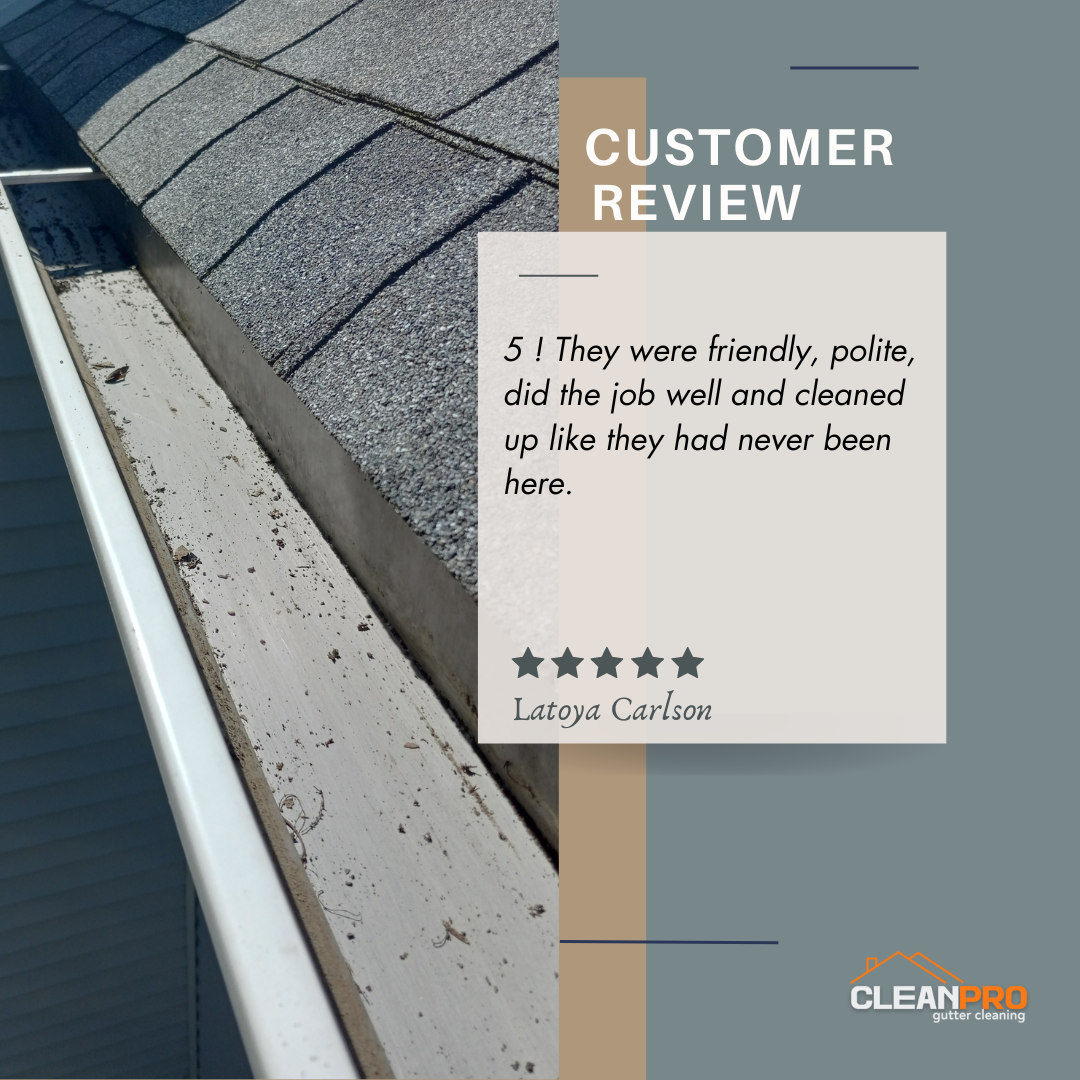 Latoya from Roanoke, VA gives us a 5 star review for a recent gutter cleaning service.