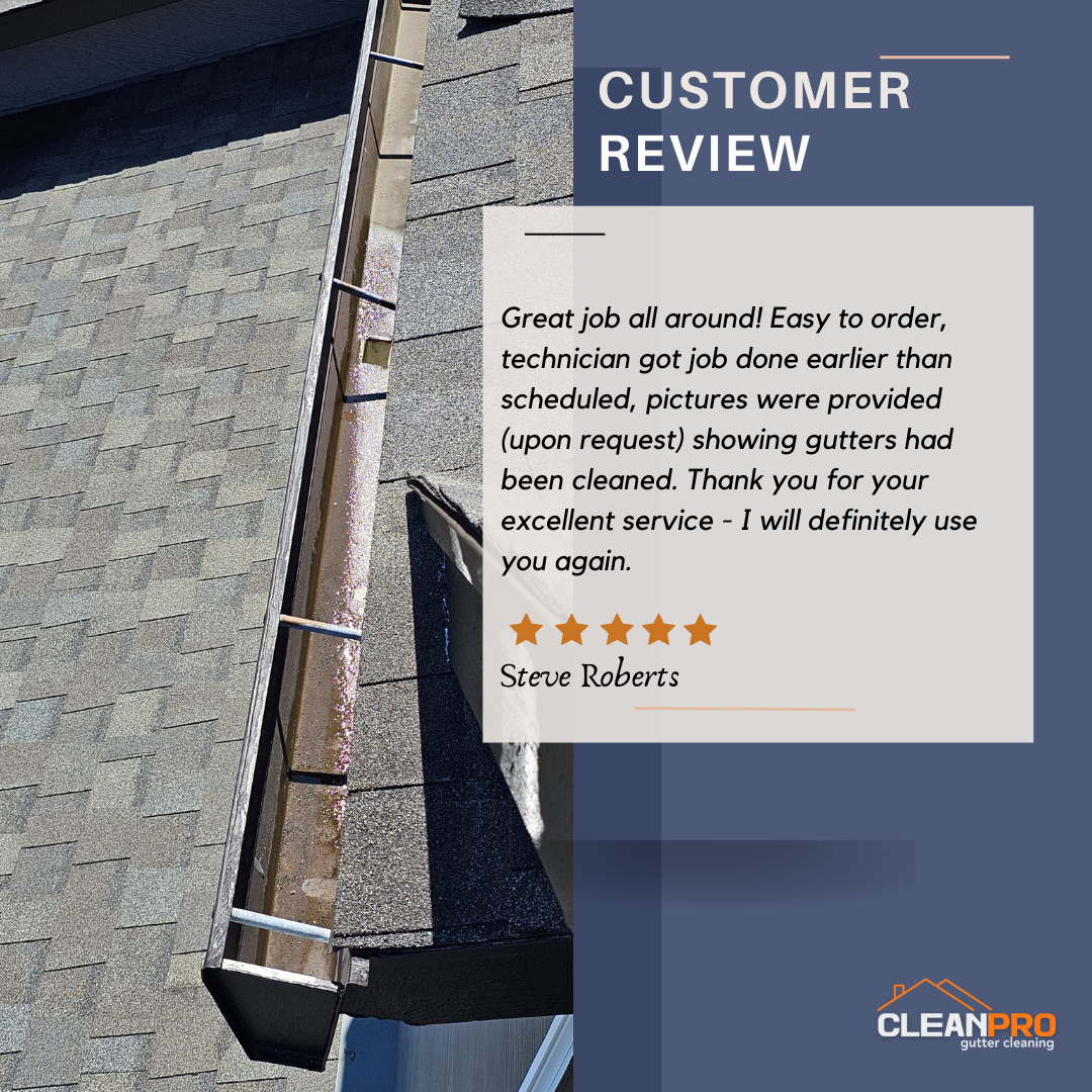 Steve from Franklin, TN gives us a 5 star review for a recent gutter cleaning service.