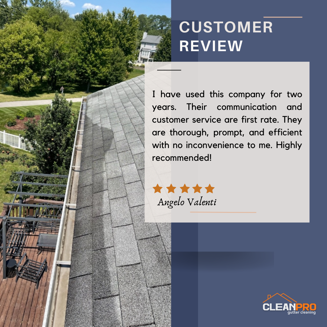 Angelo From Dallas TX, gives us a 5 star review for a recent gutter cleaning service.