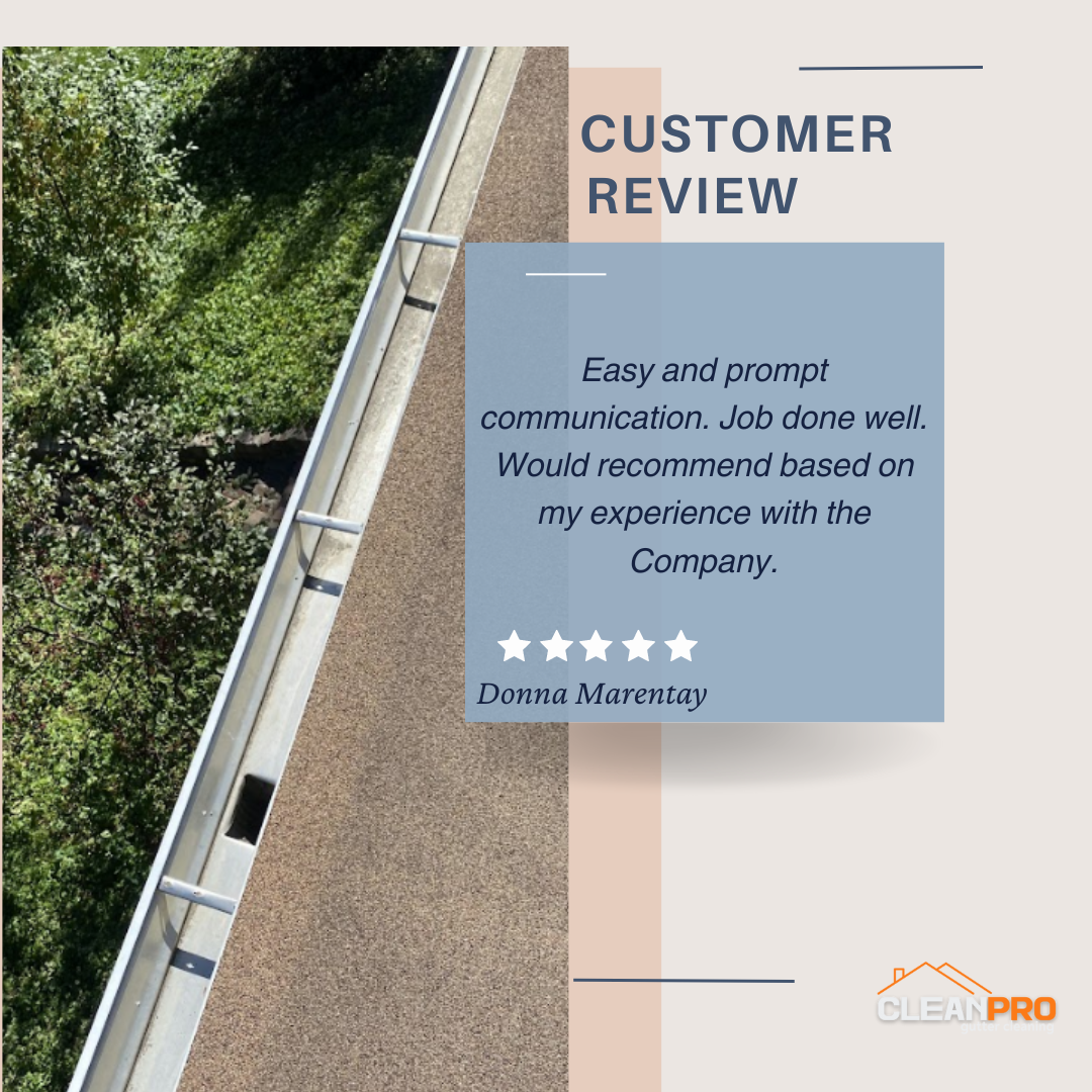 Donna From Dallas TX, gives us a 5 star review for a recent gutter cleaning service.