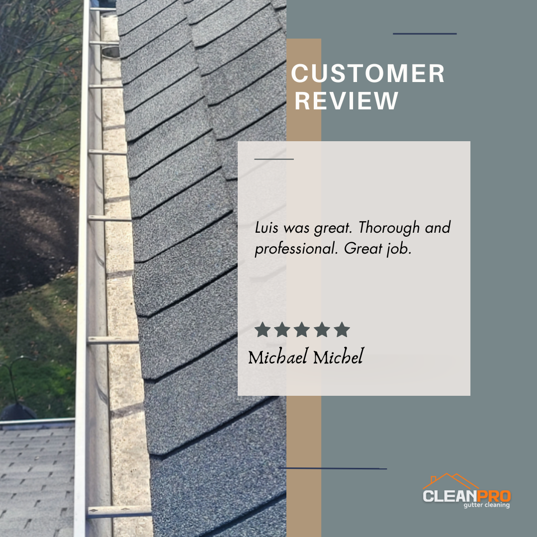 Michael From Dallas TX, gives us a 5 star review for a recent gutter cleaning service.