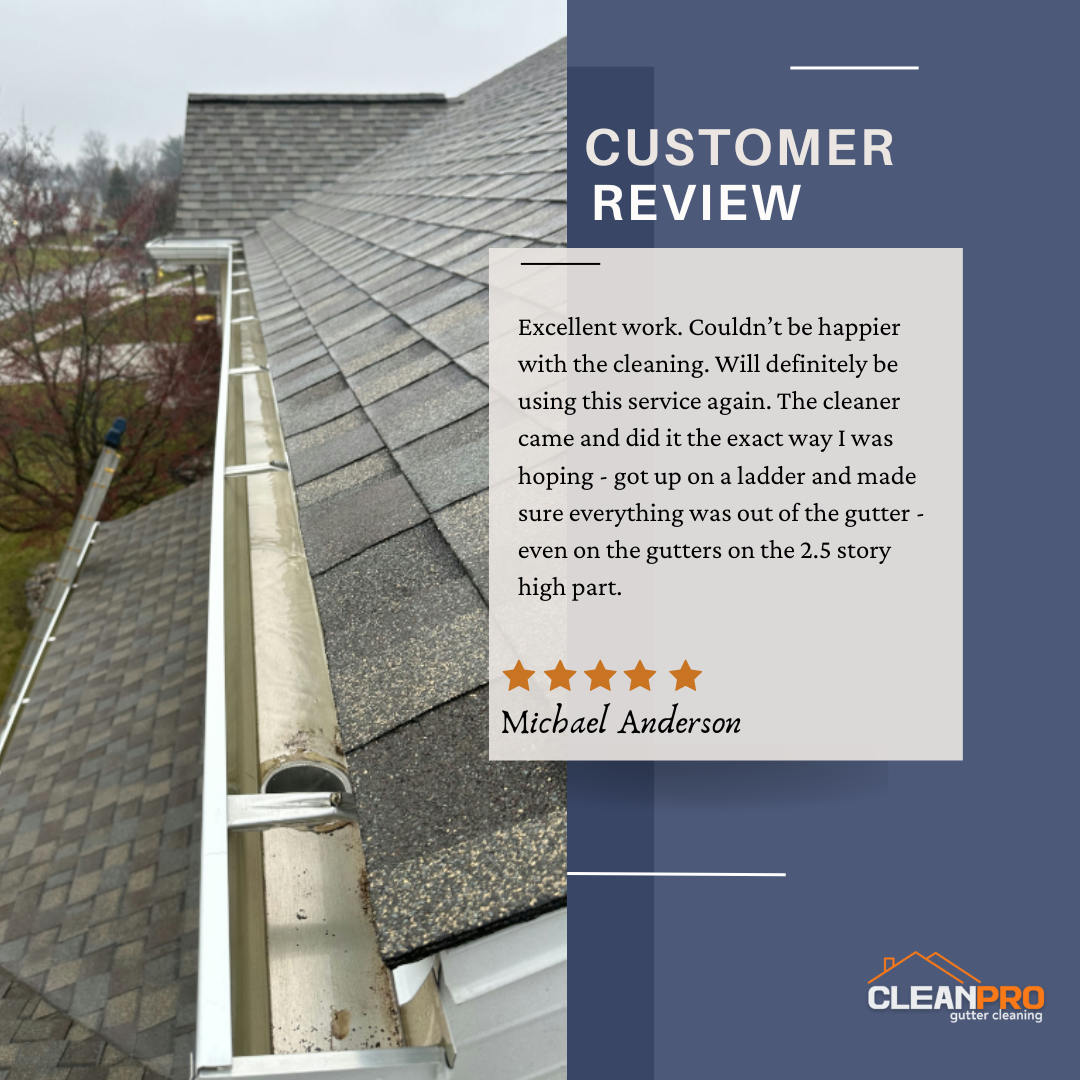 Michael From Pittsburgh PA, gives us a 5 star review for a recent gutter cleaning service.