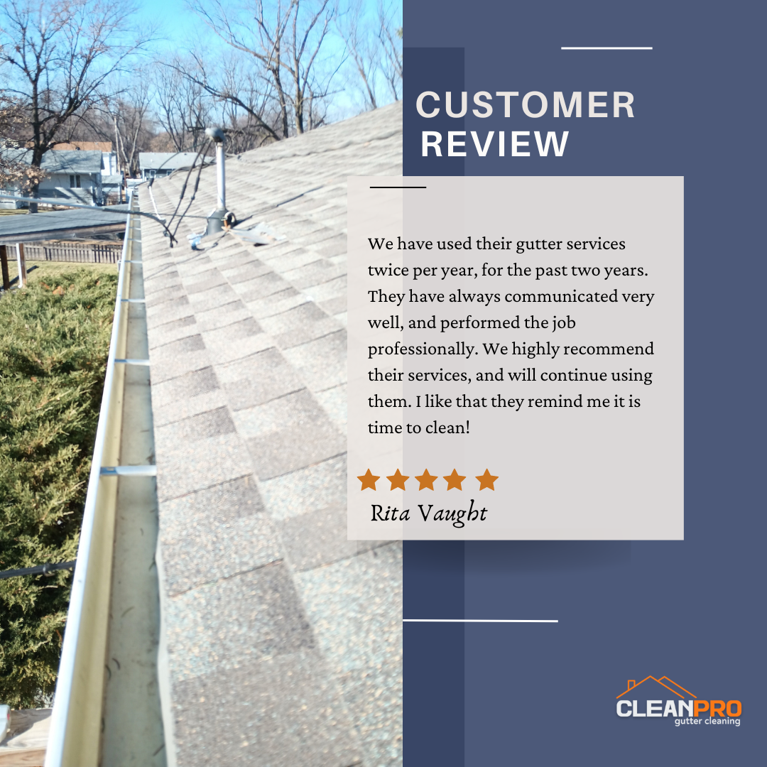 Rita From Dallas TX, gives us a 5 star review for a recent gutter cleaning service.