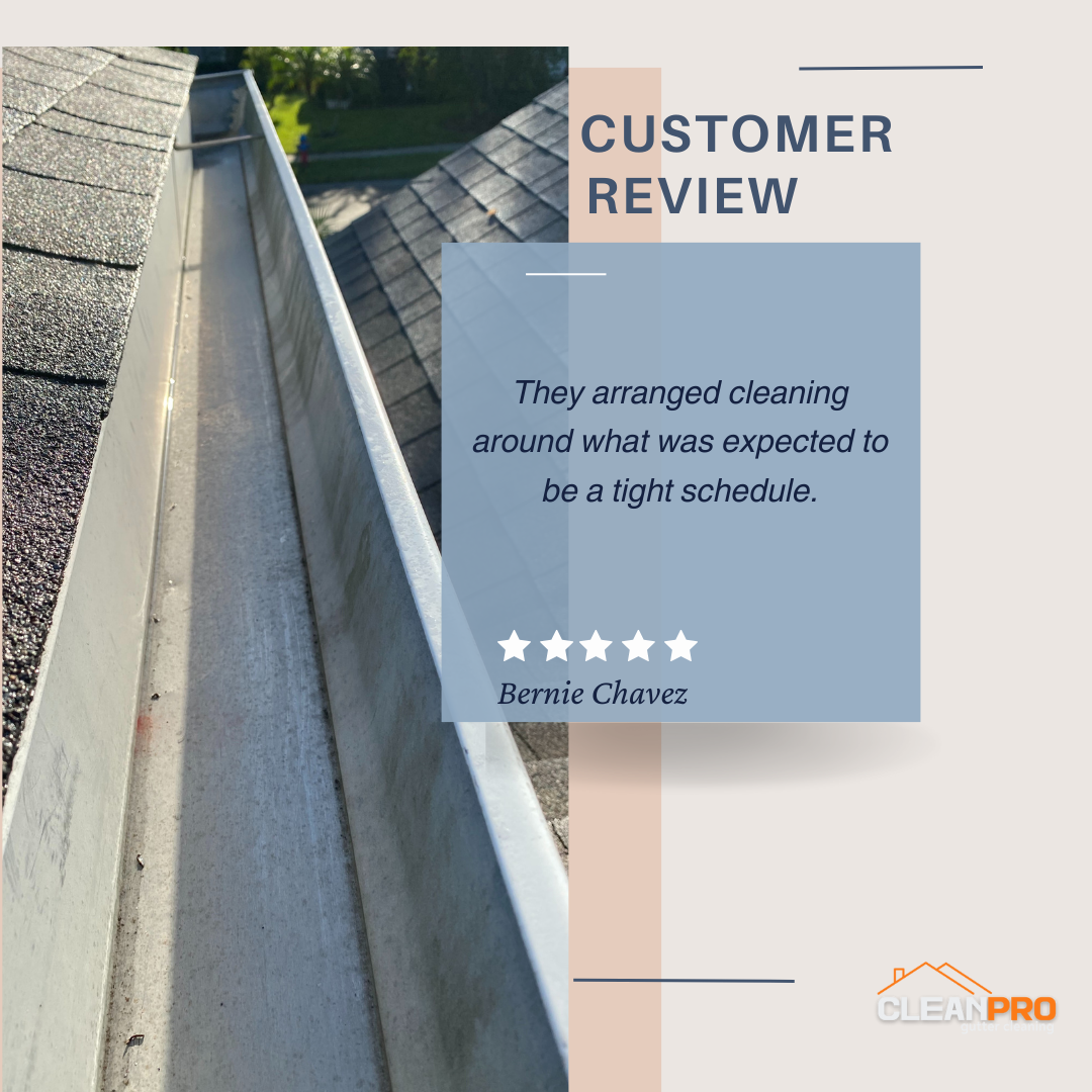 Bernie From Lawrence KS, gives us a 5 star review for a recent gutter cleaning service.