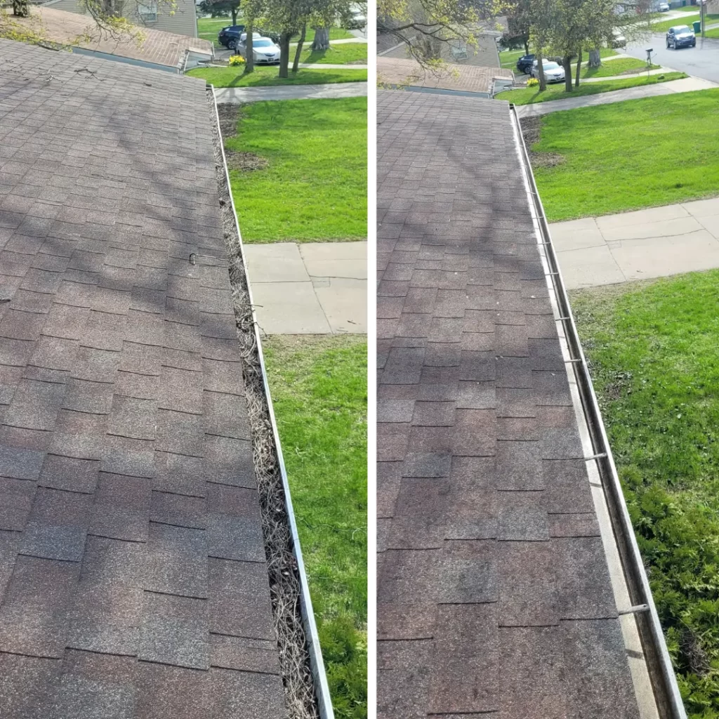 Aquablast to the rescue for this kansas city home. This gutter is now clean!